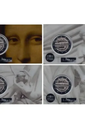 2 euro Frankrijk 2025 'Louvre - Set van vier' Bu in coincard Oferta limitowana