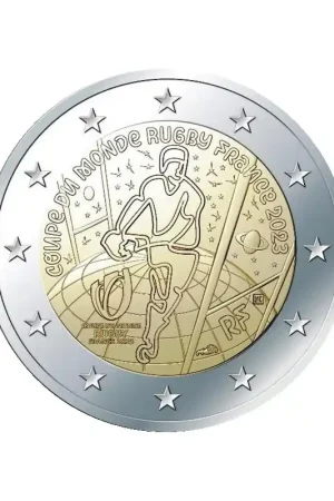 Autentyczny 2 euro Frankrijk 2023 'Rugby' Unc