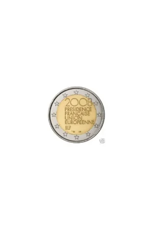 Autentyczny 2 Euro Frankrijk 2008 EU Voorzitter Unc