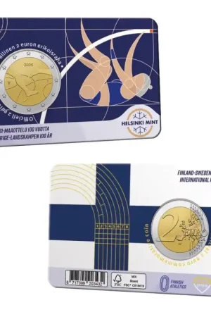 Rabat 2 Euro Finland 2025 '100 jr. Finland/Zweden Atletiek' Bu in coincard Fins/Zweeds