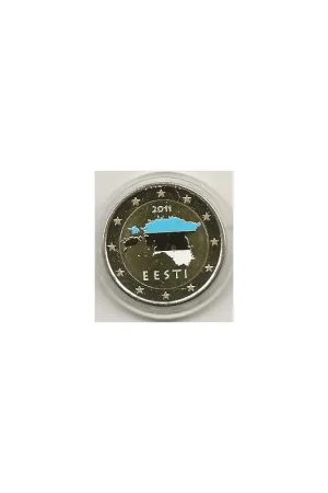 Premium 2 Euro Estland 2011 gekleurd in capsule