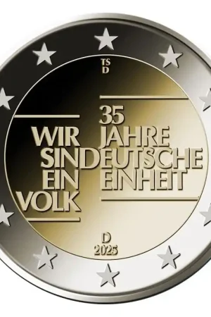 2 Euro Duitsland 2025 F '35 jaar Duitse eenheid' Unc Zwrot pieniędzy