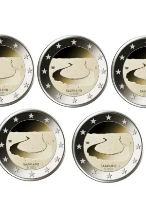 2 Euro Duitsland 2025 ADFG & J 'Saarland' Unc Ekspresowa dostawa