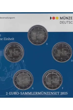 Szybka dostawa 2 Euro Duitsland 2025 ADFG & J '35 jaar Duitse eenheid' Bu