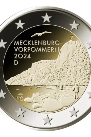 2 Euro Duitsland 2024 F 'Mecklenburg Vorpommern' Unc Autentyczny