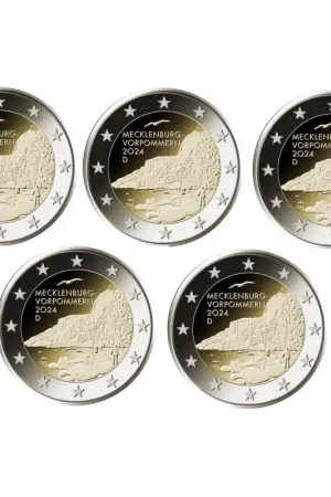 2 Euro Duitsland 2024 ADFG & J 'Mecklenburg Vorpommern' Unc Darmowa dostawa