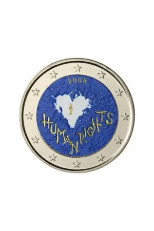 2 Euro Finland 2008 60 jaar mensenrechten Gekleurd 064/6 Kup teraz