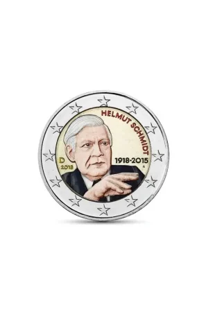 Wyprzedaż 2 Euro Duitsland 2018Helmut Schmidt GekleurdADFG&J