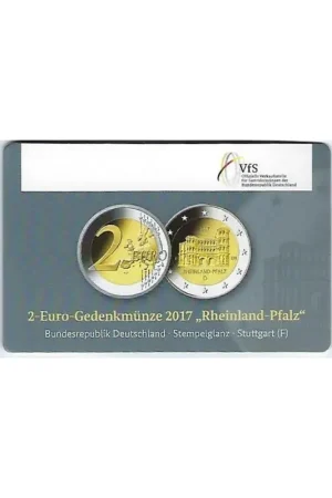 Premium 2 Euro Duitsland 2017 F Rijnlands Palts Unc in coincard