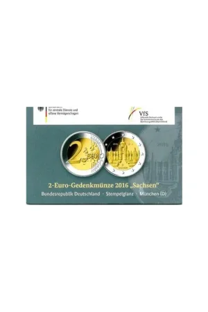 2 euro Duitsland 2016 D Sachsen in Coincard Nowość