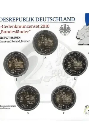 2 Euro Duitsland 2010 ADFGJ Bremen Bu Kup teraz