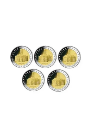 2 Euro Duitsland 2009 Serie ADFGJ Saarland UNC Bezpieczna płatność