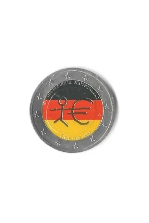 2 Euro Duitsland 2009 ADFG&J 10 Jaar Emu UNC Gekleurd Autentyczny