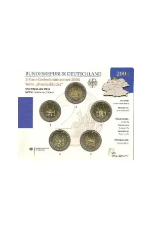 Szybka dostawa 2 Euro Duitsland 2006 ADFGJ Schleswig Holstein Bu