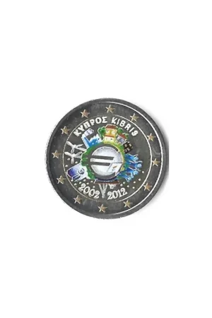 2 Euro Cyprus 2012 10 jaar Euro Gekleurd Tylko dziś