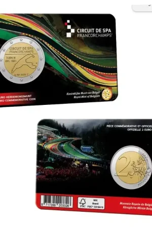 Wyprzedaż 2 Euro België 2025 'Circuit van Spa-Francorchamps' in coincard Nederlandstalig