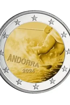 2 Euro Andorra 2024 '100 jaar Skiën' Unc Oferta