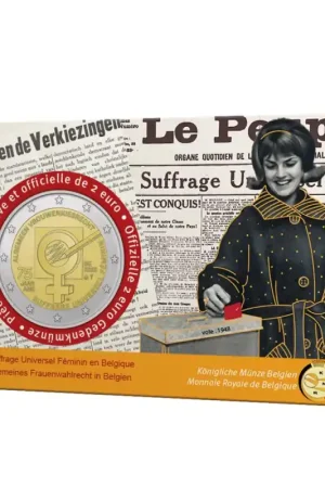 Ostatnia szansa 2 Euro België 2023 '75 jaar vrouwenkiesrecht' in coincard Franstalig