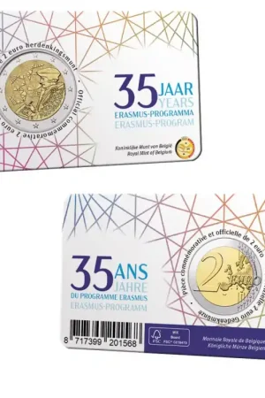 Najlepsza cena 2 Euro België 2022 'Erasmus-programma' in coincard Nederlandstalig