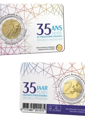 Oryginalny 2 Euro België 2022 'Erasmus-programma' in coincard Franstalig