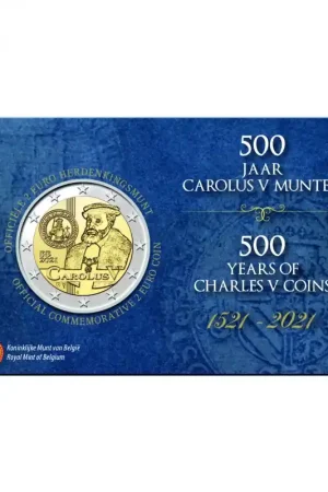 2 Euro België 2021 '500 jaar Carolus V' in coincard Nederlandstalig Szybka dostawa