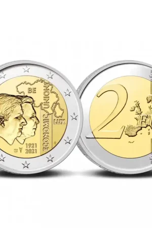 Oferta 2 Euro België 2021 '100 jaar Belgisch Luxemburgse Ec. Unie' Unc