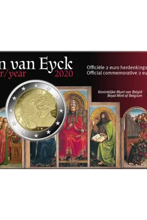 Oferta limitowana 2 Euro België 2020 'Jan van Eyck' in Coincard Nederlandstalig
