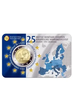 Autentyczny 2 Euro België 2019 '25 jaar oprichting EMI' in coincard Franstalig