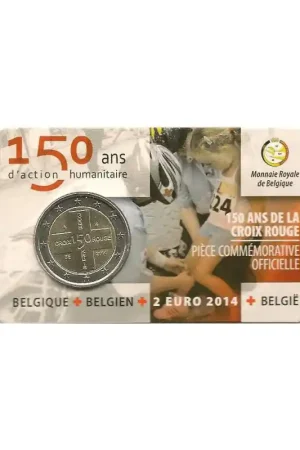 2 Euro België 2014 150 jaar Rode Kruis in coincard Franstalig Promocja