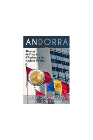 Zwrot pieniędzy 2 Euro Andorra 2023 'Toetreding VN' in Blister