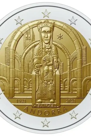 2 Euro Andorra 2021 'Kroning lady Meritxell' Unc Autentyczny