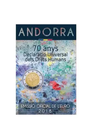 Premium 2 Euro Andorra 2018 Rechten van de mens in Blister