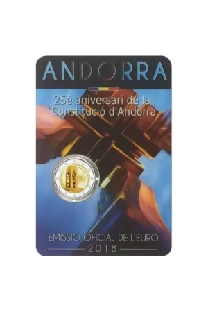 Szybka dostawa 2 Euro Andorra 2018 25 jaar Constitutie in Blister