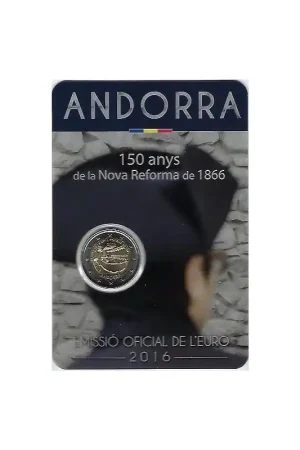 Autentyczny 2 Euro Andorra 2016 Hervormingen BU in Blister