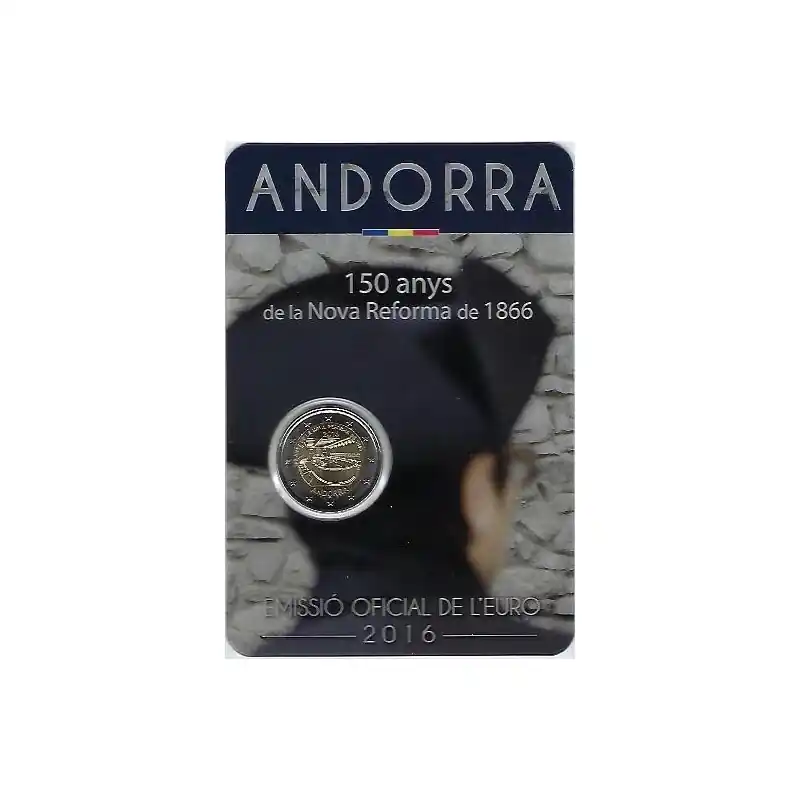 Autentyczny 2 Euro Andorra 2016 Hervormingen BU in Blister