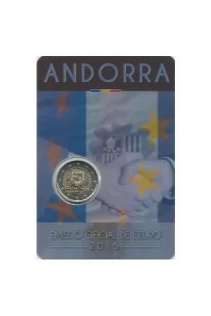 Oferta limitowana 2 Euro Andorra 2015 25 jaar douaneovereenkomst met Eu Bu in blister