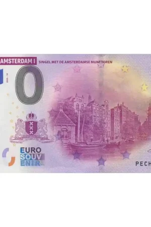 Szybka dostawa 0 Euro biljet Nederland 2025 '750 Jr. Amsterdam-Singel met Amsterdamse Munttoren' Unc