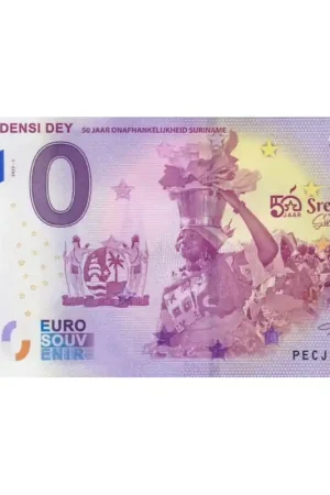 Niska cena 0 Euro biljet Nederland 2025 '25 Jr. Onafhankelijkheid Suriname' Unc