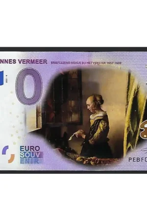 Najlepsza cena 0 Euro biljet Nederland 2021- 'Johannes Vermeer, meisje bij het venster' Gekleurd