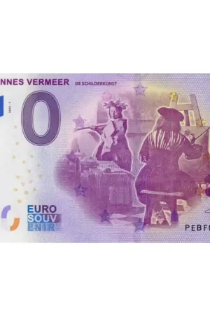 Oryginalny 0 Euro biljet Nederland 2021- 'Johannes Vermeer, 'de schilderkunst'