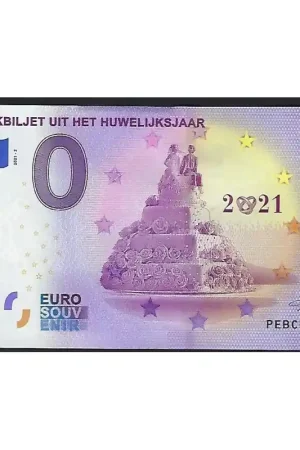 0 Euro biljet Nederland 2021 - Huwelijksjaar 2021 Oryginalny