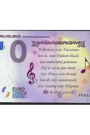 0 Euro biljet Nederland 2020 - Wilhelmus Najlepsza cena