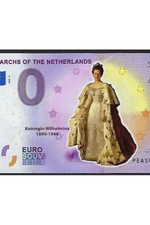Oferta limitowana 0 Euro biljet Nederland 2020 - Monarchs of the Netherlands, Koningin Wilhelmina Gekleurd