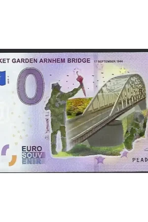 0 Euro biljet Nederland 2019 - Market Garden Arnhem Bridge Gekleurd Oryginalny
