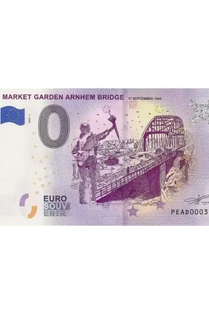 0 Euro biljet Nederland 2019 - Market Garden Arnhem Bridge Wysoka jakość