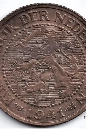 Nederland 1941 2½ Cent Wilhelmina ZF Bezpieczna płatność