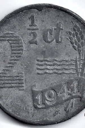 Zwrot pieniędzy Nederland 1941 2½ CentWilhelmina ZF