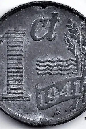 Nederland 1941 1 Cent, zink, Wilhelmina P- Wyprzedaż