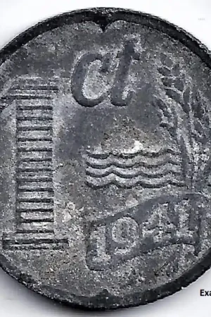 Zwrot pieniędzy Nederland 1941 1 Cent, zink, Wilhelmina F