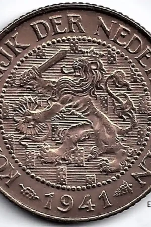 Autentyczny Nederland 19411 Cent Wilhelmina ZF